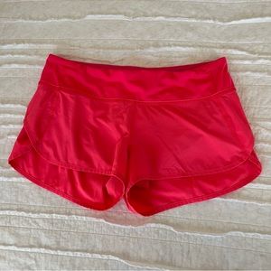 Lululemon Mid-Rise Speed Up Shorts 2.5” - pink, sz 8